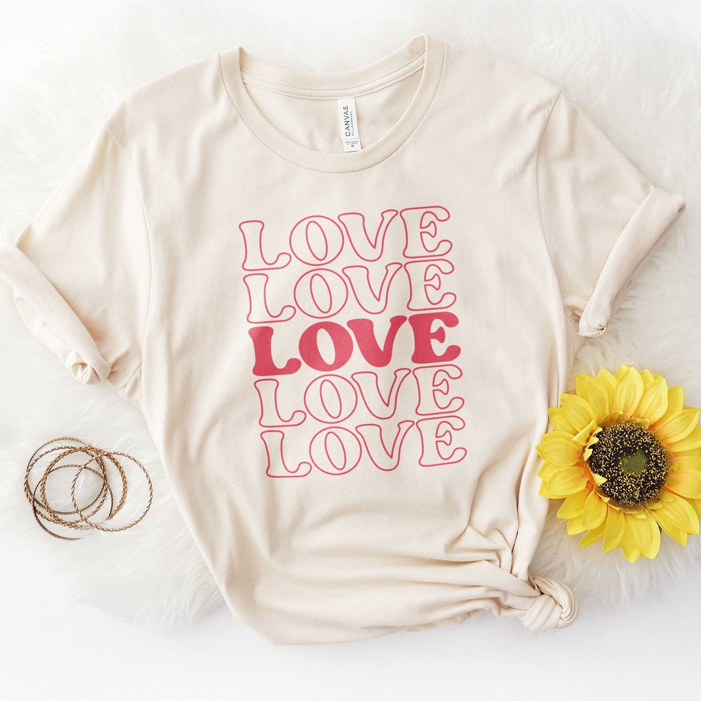 Stacked Love Tee Shirts For Women - Christian Shirts for Women - Religious Tee Shirts