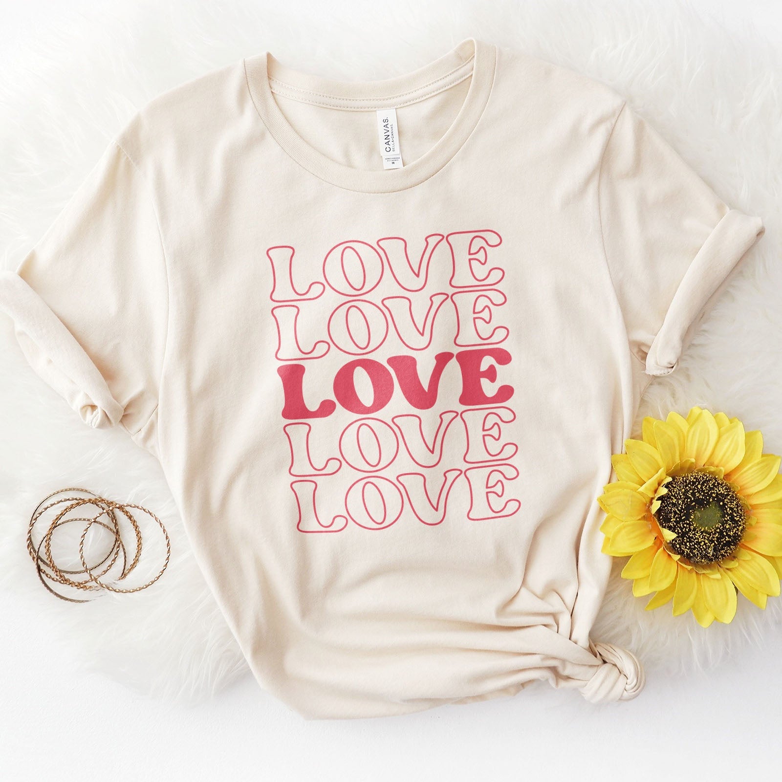 Stacked Love Tee Shirts For Women - Christian Shirts for Women - Religious Tee Shirts