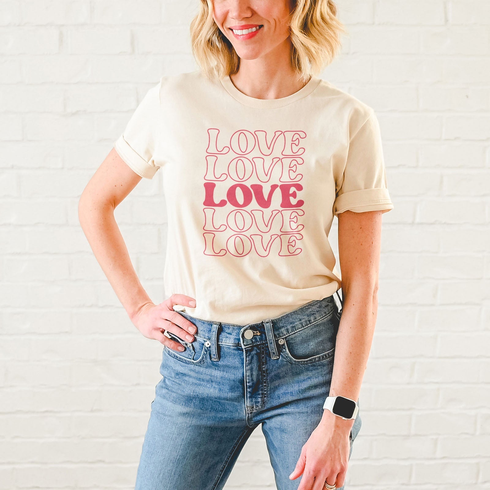 Stacked Love Tee Shirts For Women - Christian Shirts for Women - Religious Tee Shirts