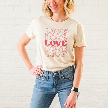 Stacked Love Tee Shirts For Women - Christian Shirts for Women - Religious Tee Shirts