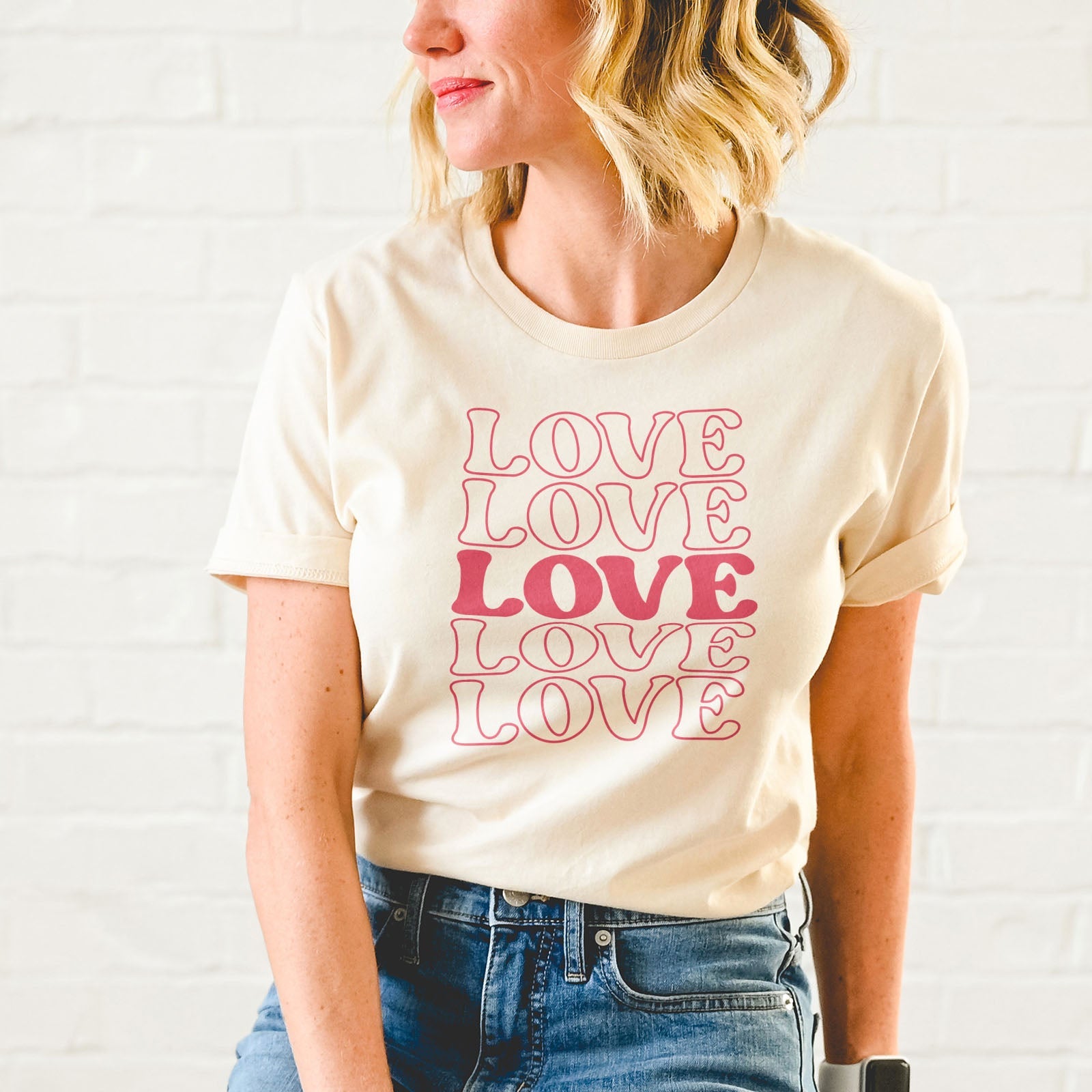 Stacked Love Tee Shirts For Women - Christian Shirts for Women - Religious Tee Shirts