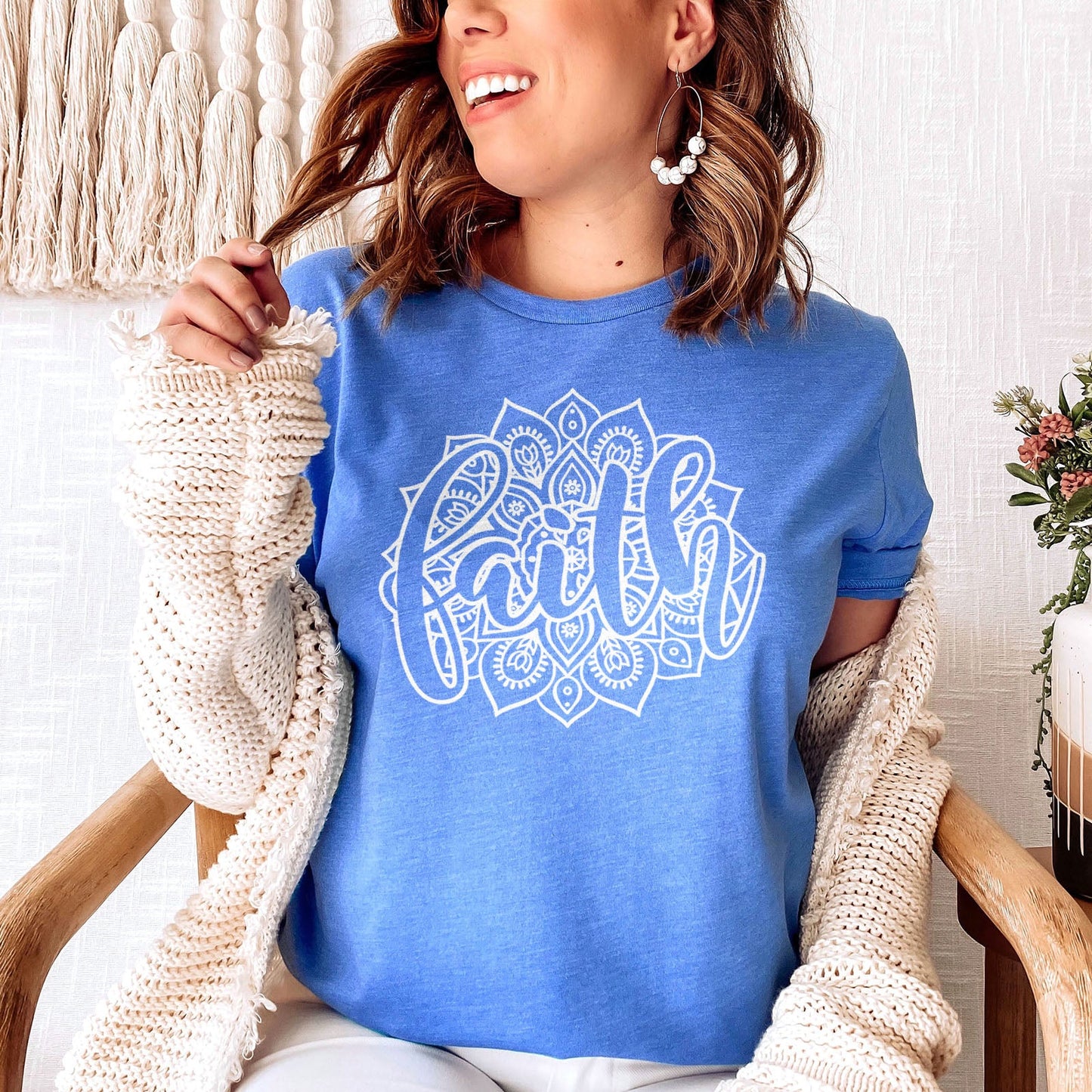 Faith Mandala Tee Shirts For Women - Christian Shirts for Women - Religious Tee Shirts
