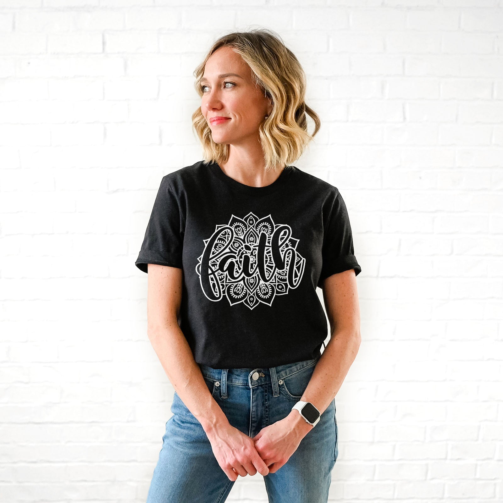 Faith Mandala Tee Shirts For Women - Christian Shirts for Women - Religious Tee Shirts