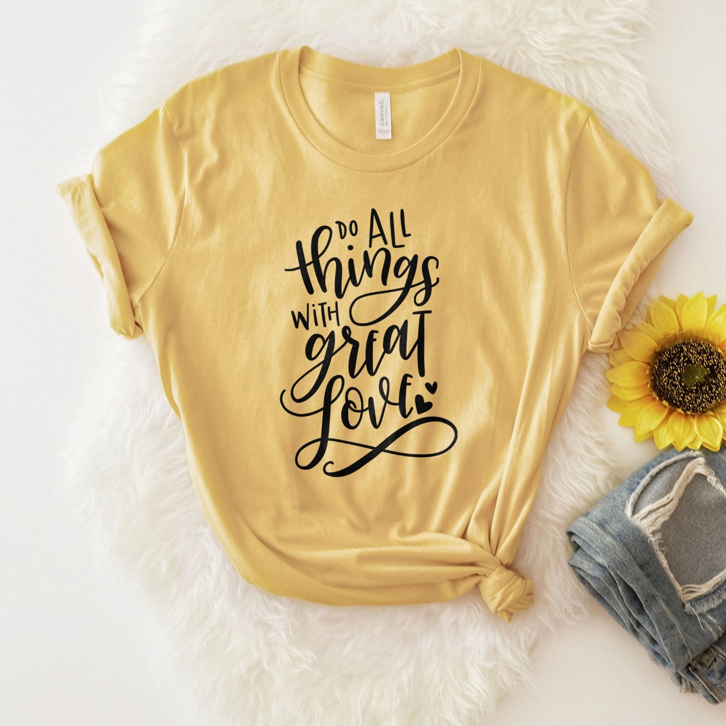 Do All Things With Great Love Tee Shirts For Women - Christian Shirts for Women - Religious Tee Shirts
