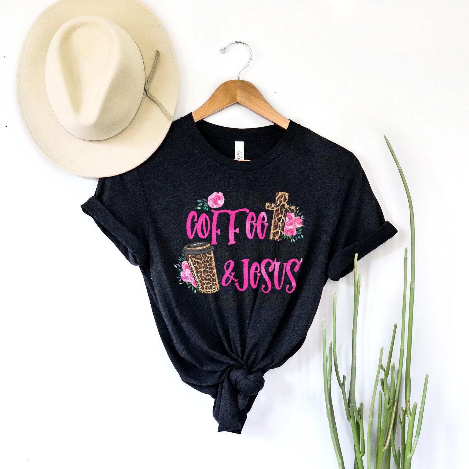 Give Me Coffee To Get Me Started and Jesus to Keep Me Going Tee Shirts For Women - Christian Shirts for Women 