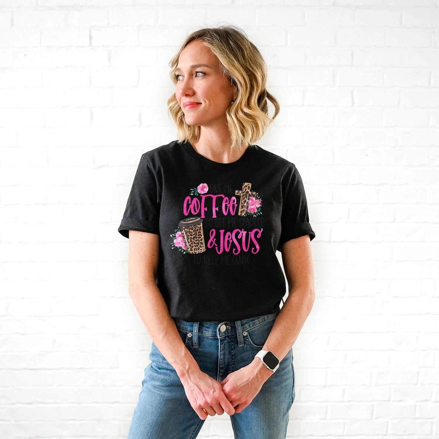 Give Me Coffee To Get Me Started and Jesus to Keep Me Going Tee Shirts For Women - Christian Shirts for Women 