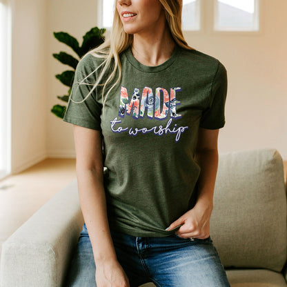 Made to Worship Tee Shirts For Women - Christian Shirts for Women - Religious Tee Shirts