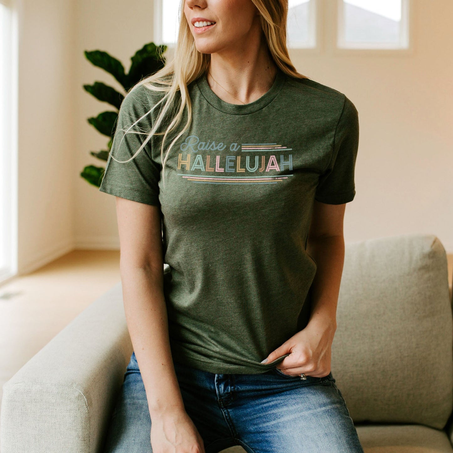 Raise a hallelujah Tee Shirts For Women - Christian Shirts for Women - Religious Tee Shirts