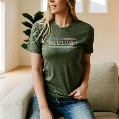 Raise a hallelujah Tee Shirts For Women - Christian Shirts for Women - Religious Tee Shirts