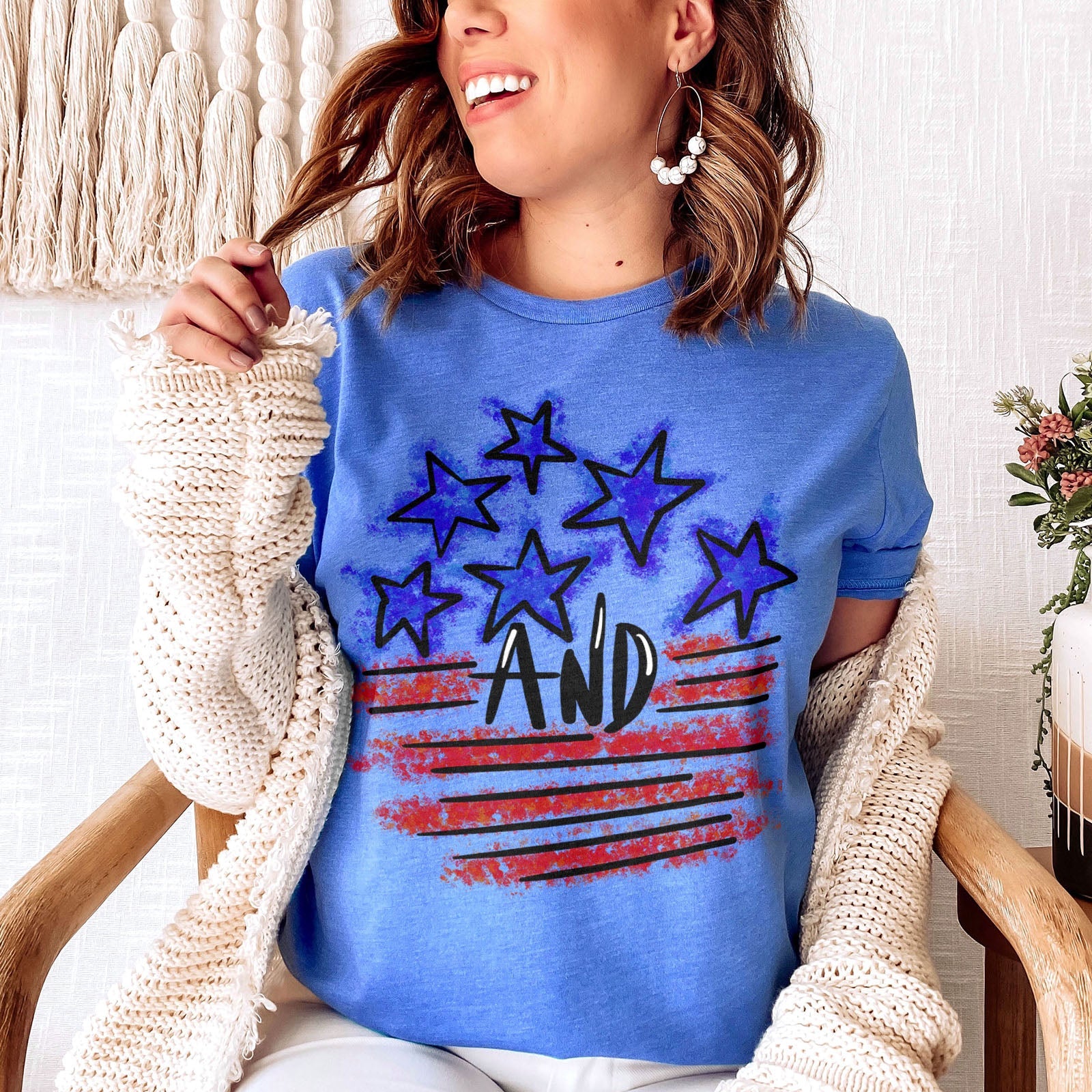 The Stars And Stripes Tee Shirts For Women - Christian Shirts for Women - Religious Tee Shirts