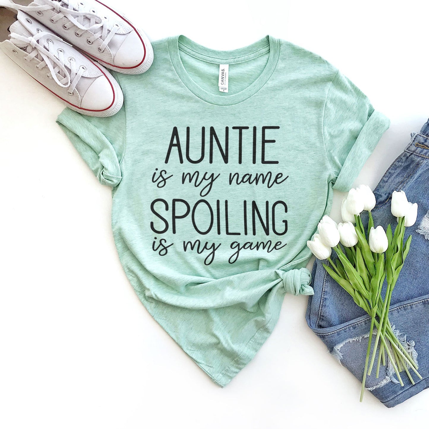 Auntie Is My Name Spoiling Is My Game Shirts For Women - Christian Shirts for Women - Religious Tee Shirts