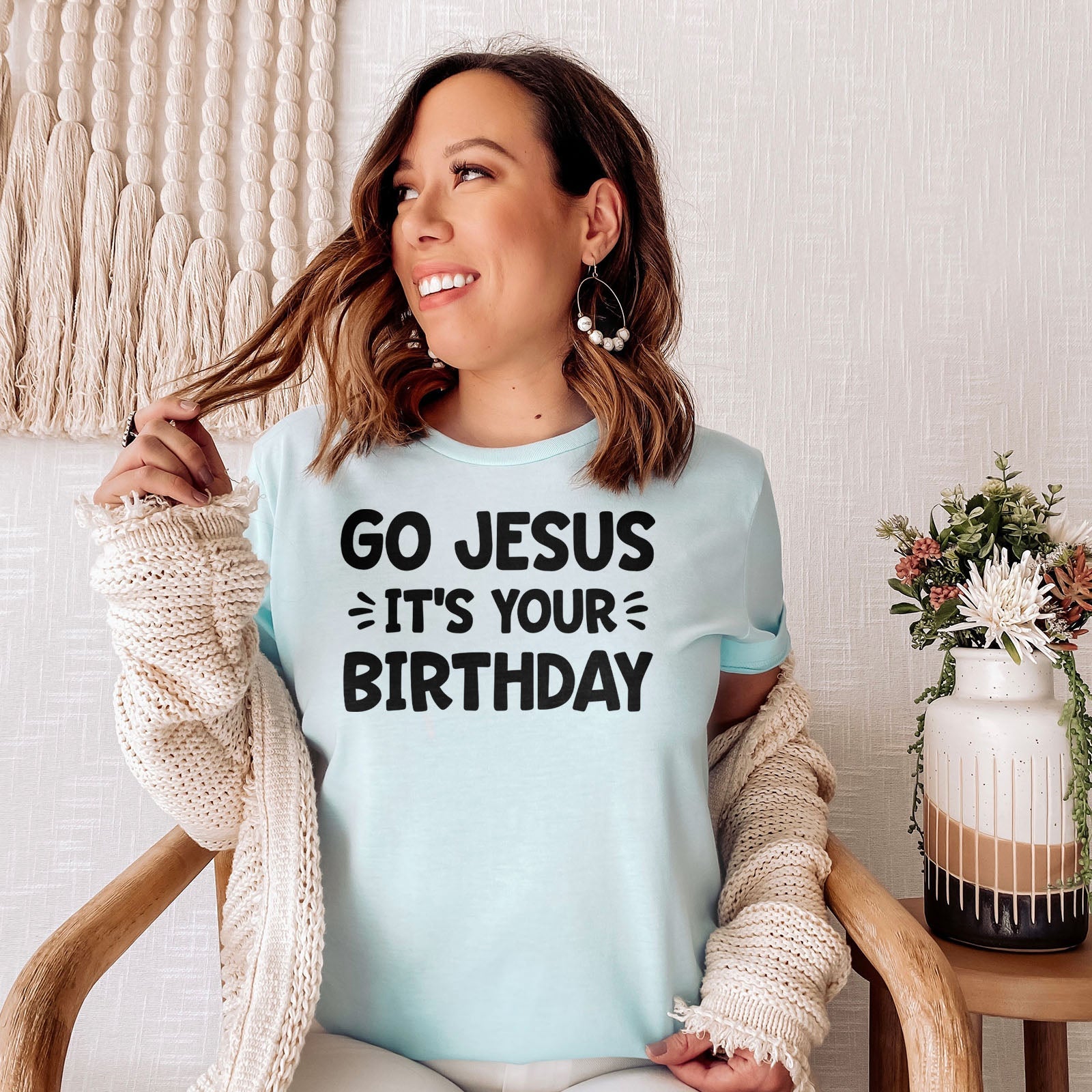 Go Jesus Tee Shirts For Women - Christian Shirts for Women - Religious Tee Shirts