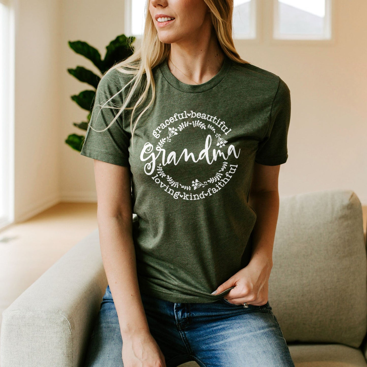 Grandma Loving Kind Faithful Graceful Tee Shirts For Women - Christian Shirts for Women - Religious Tee Shirts