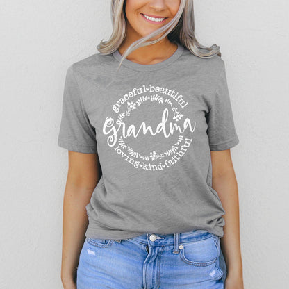 Grandma Loving Kind Faithful Graceful Tee Shirts For Women - Christian Shirts for Women - Religious Tee Shirts