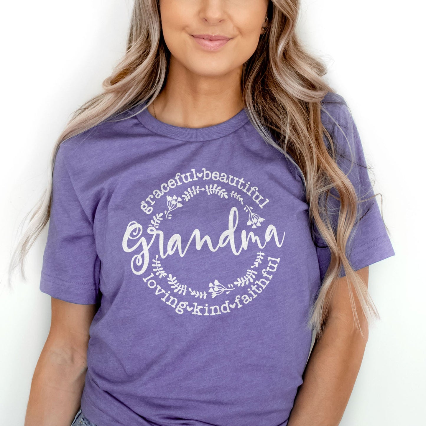 Grandma Loving Kind Faithful Graceful Tee Shirts For Women - Christian Shirts for Women - Religious Tee Shirts