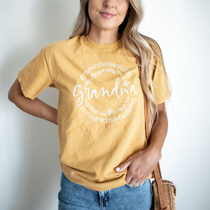 Grandma Loving Kind Faithful Graceful Tee Shirts For Women - Christian Shirts for Women - Religious Tee Shirts