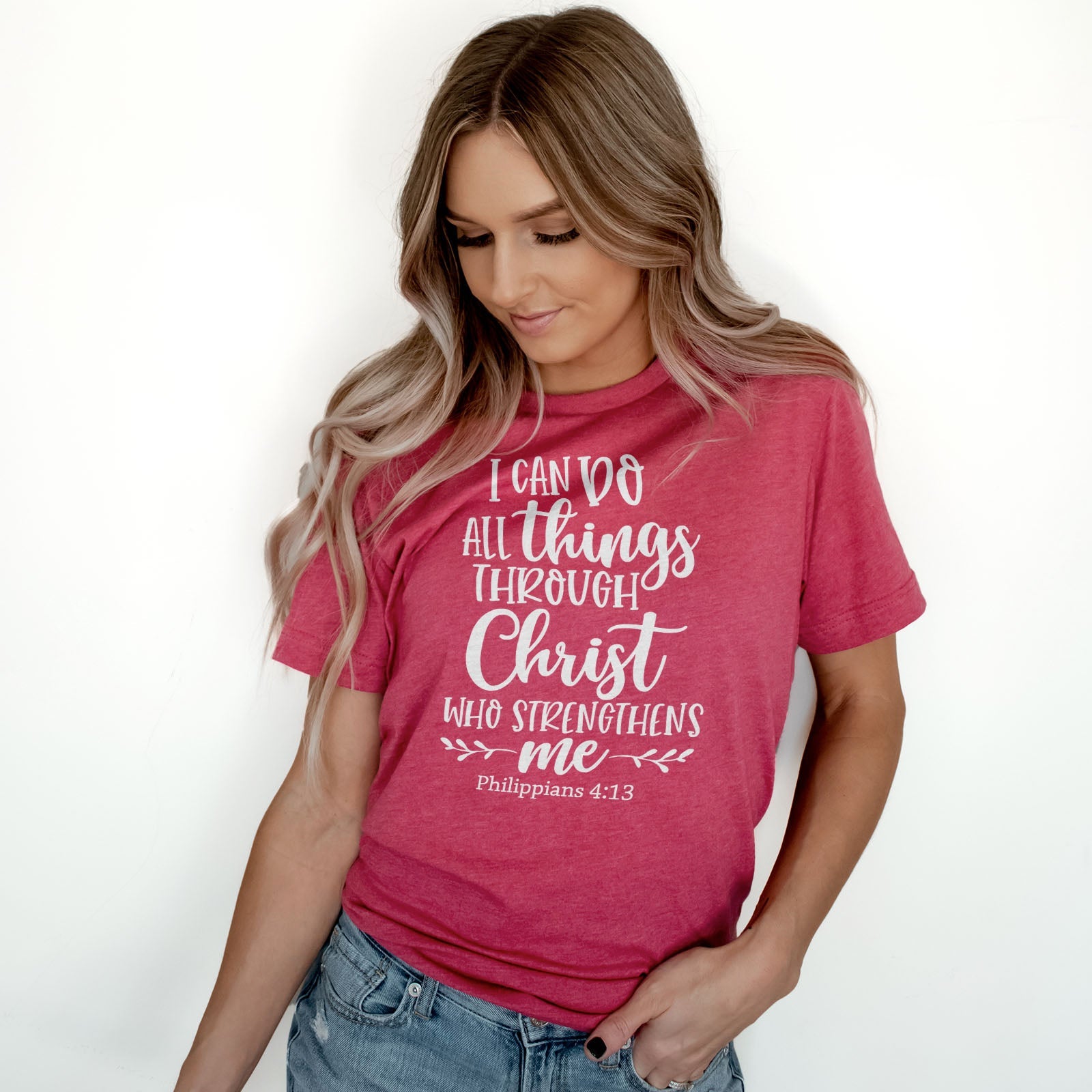 I Can Do All Things Through Christ Who Strengthens Me Philippians 4:13 Tee Shirts For Women - Christian Shirts for Women 