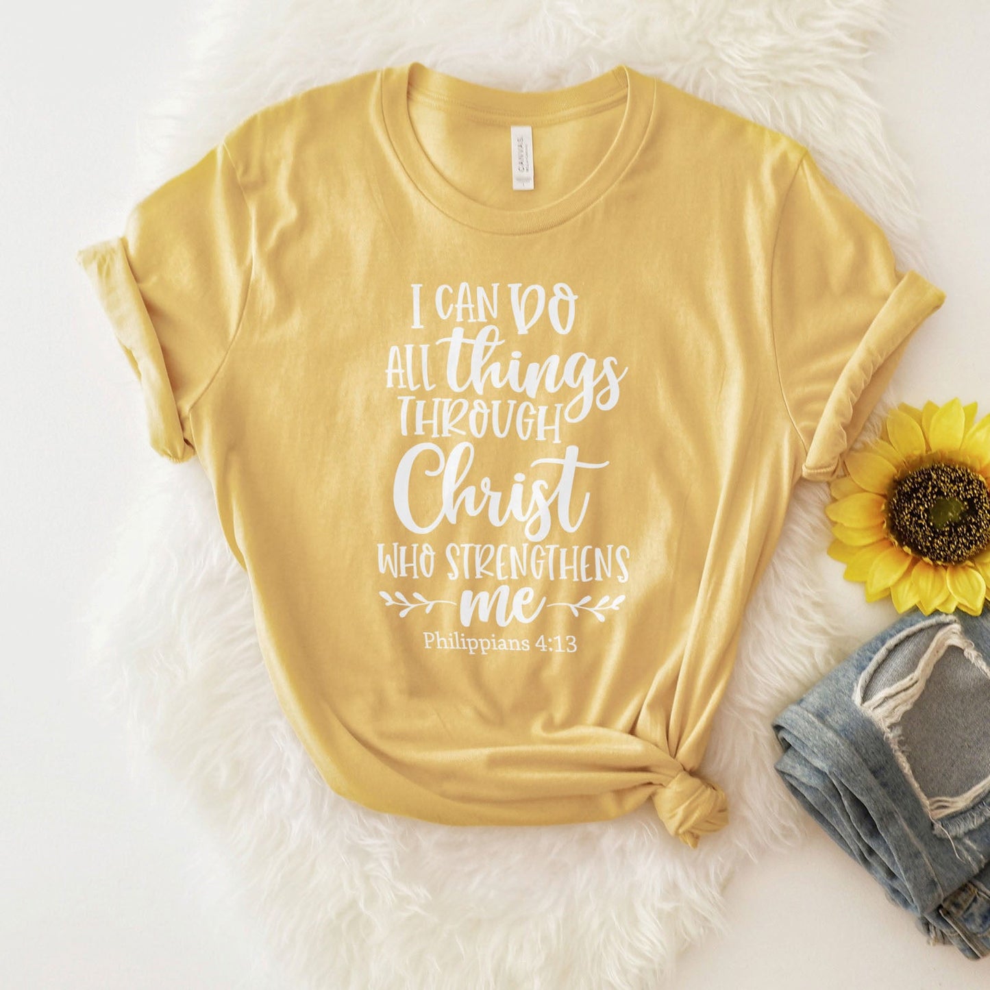I Can Do All Things Through Christ Who Strengthens Me Philippians 4:13 Tee Shirts For Women - Christian Shirts for Women 