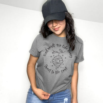 Kind words are like honey sweet to the soul Proverbs 16:24 Tee Shirts For Women - Christian Shirts for Women 