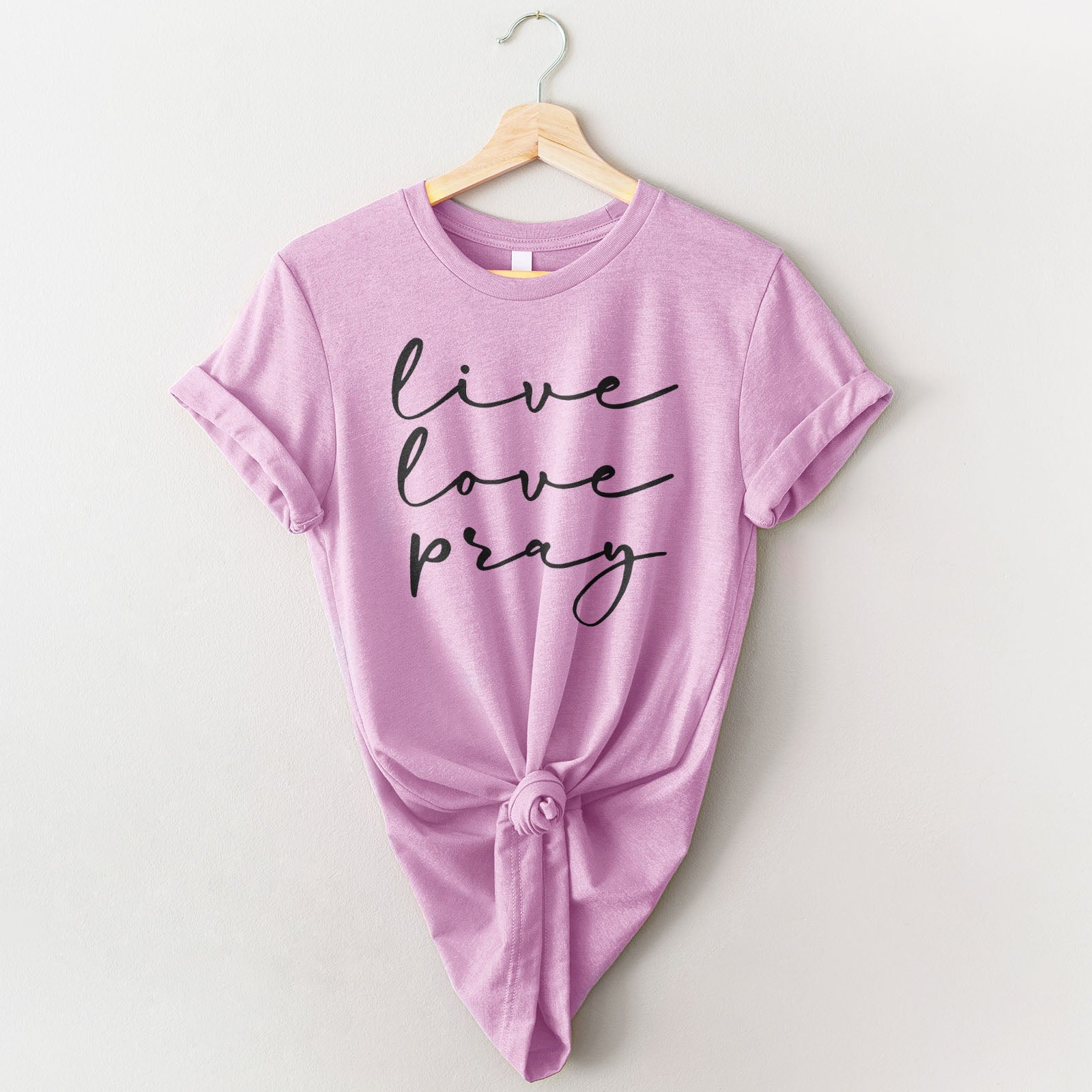 Live Love Pray Tee Shirts For Women - Christian Shirts for Women - Religious Tee Shirts