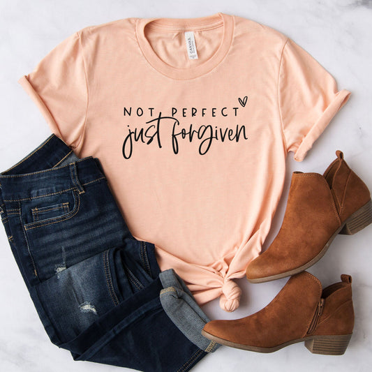 Just Forgiven Tee Shirts For Women - Christian Shirts for Women - Religious Tee Shirts