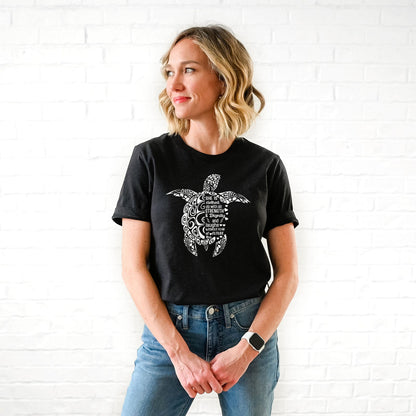 She is Clothed in Strength And Dignity Sea Turtle White Tee Shirts For Women - Christian Shirts for Women - Religious Tee Shirts