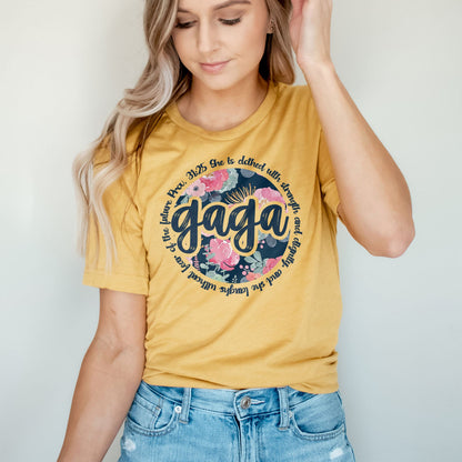 She is Clothed With Strength Gaga Tee Shirts For Women - Christian Shirts for Women - Religious Tee Shirts