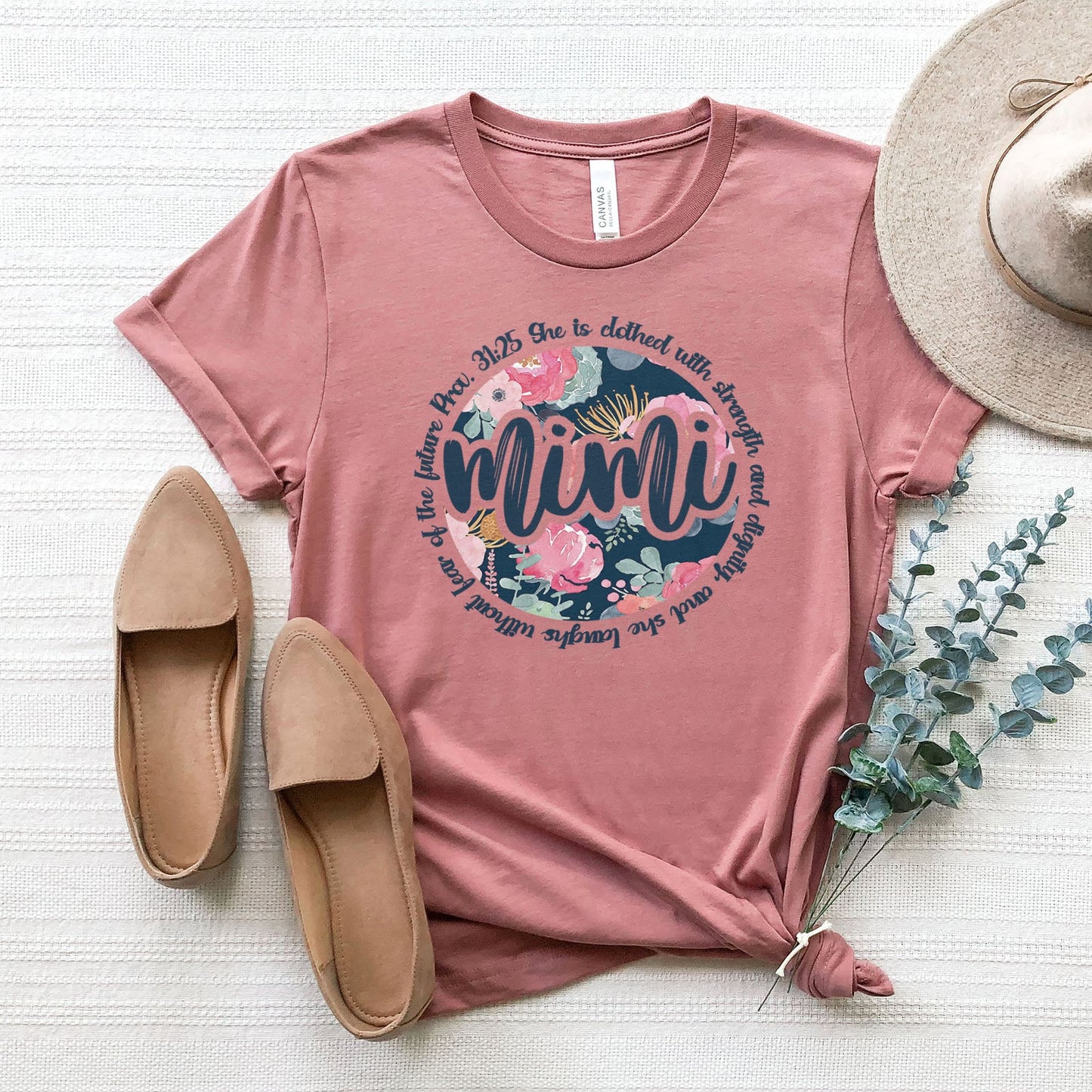 She Is Clothed With Strength Mimi Tee Shirts For Women - Christian Shirts for Women - Religious Tee Shirts