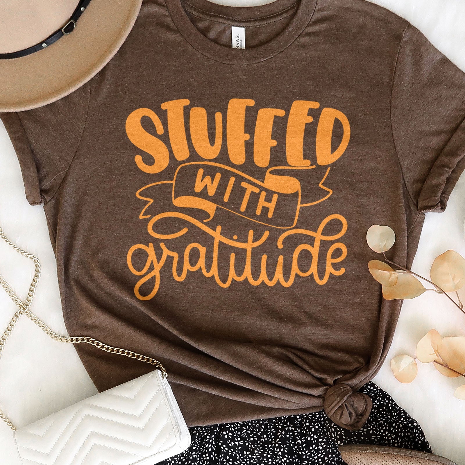 Stuffed With Gratitude Tee Shirts For Women - Christian Shirts for Women - Religious Tee Shirts