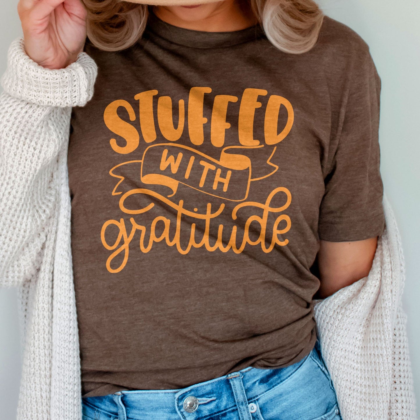 Stuffed With Gratitude Tee Shirts For Women - Christian Shirts for Women - Religious Tee Shirts