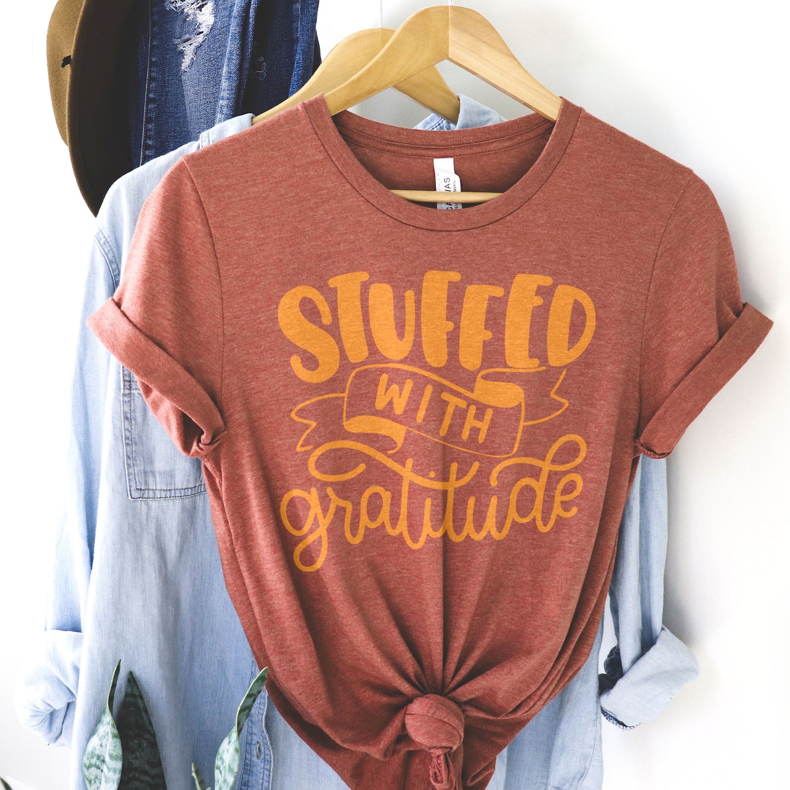 Stuffed With Gratitude Tee Shirts For Women - Christian Shirts for Women - Religious Tee Shirts