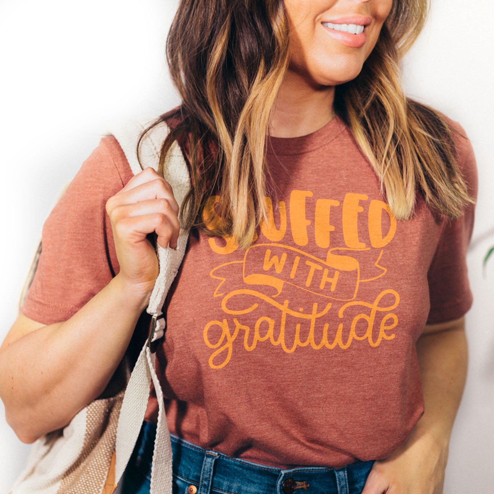 Stuffed With Gratitude Tee Shirts For Women - Christian Shirts for Women - Religious Tee Shirts