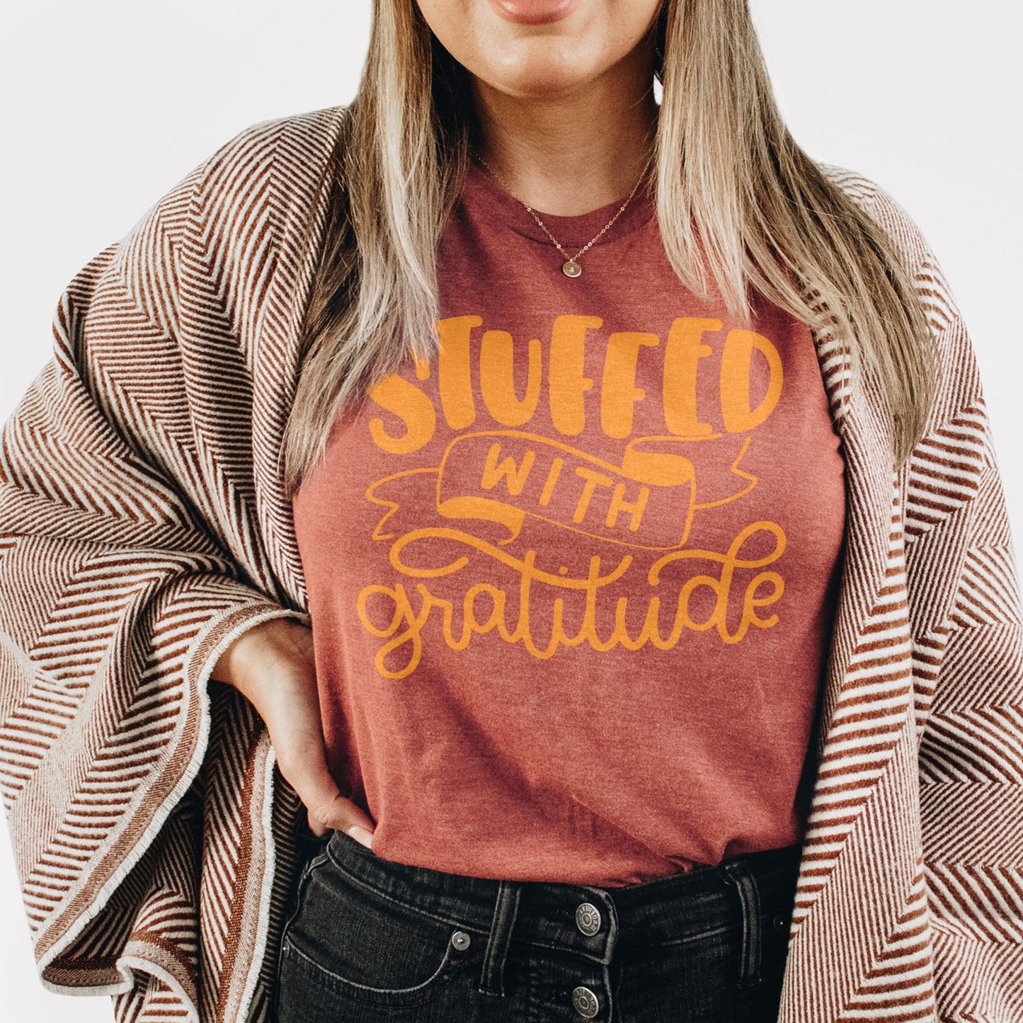 Stuffed With Gratitude Tee Shirts For Women - Christian Shirts for Women - Religious Tee Shirts
