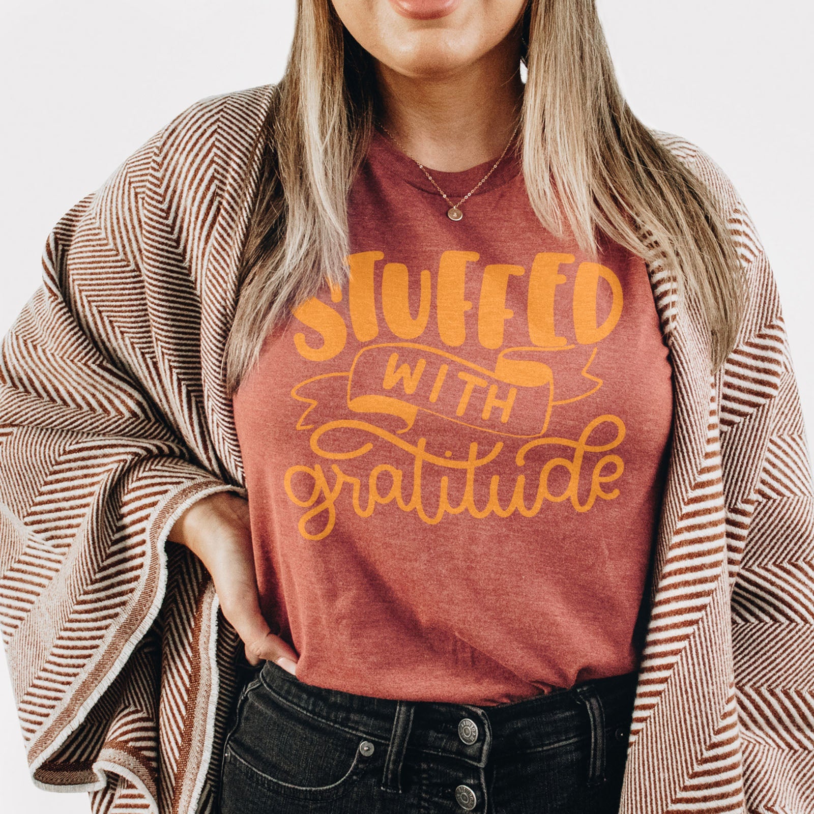 Stuffed With Gratitude Tee Shirts For Women - Christian Shirts for Women - Religious Tee Shirts