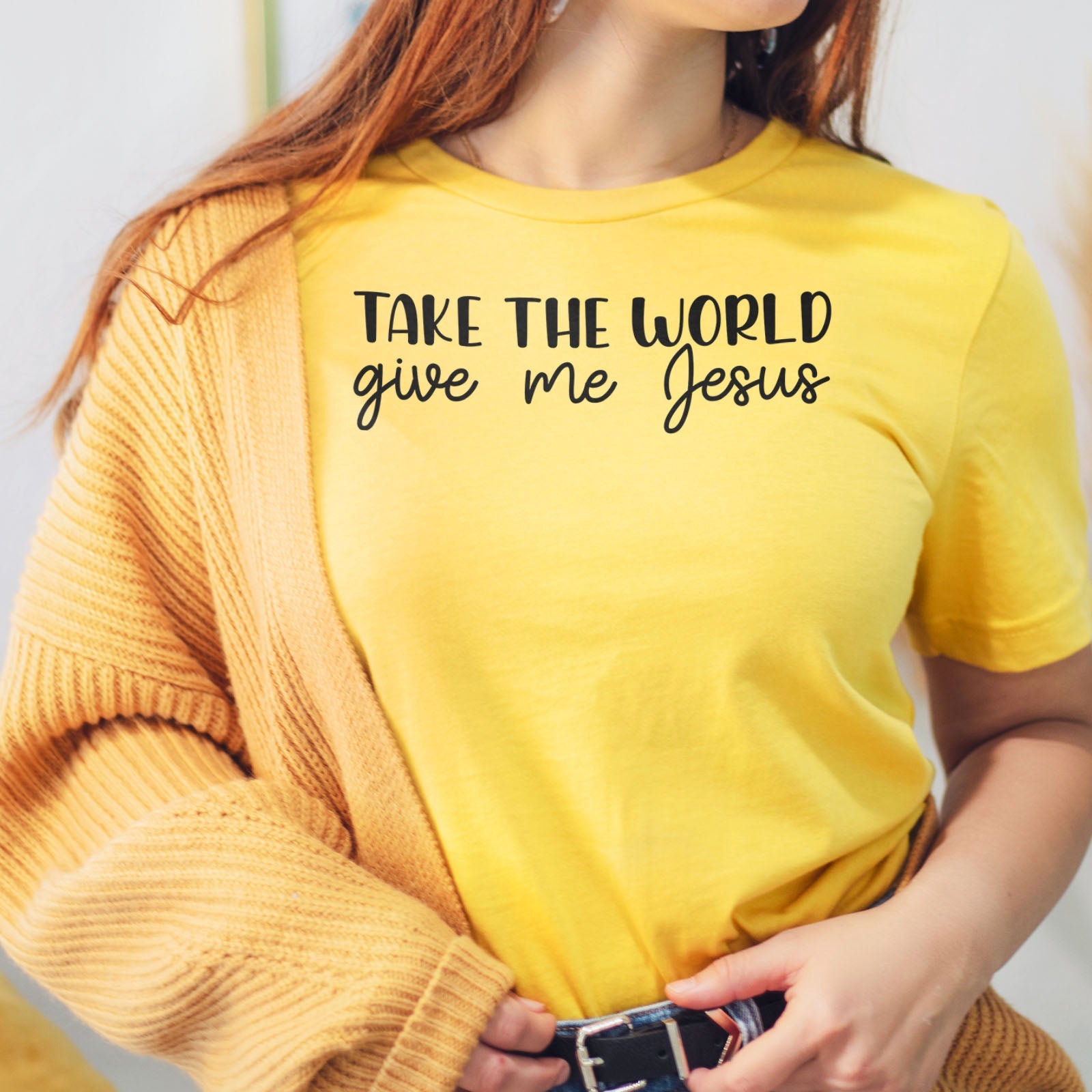 Take the world give me Jesus Tee Shirts For Women - Christian Shirts for Women - Religious Tee Shirts