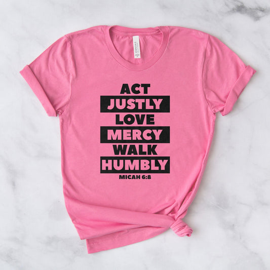 Walk Humbly Tee Shirts For Women - Christian Shirts for Women - Religious Tee Shirts
