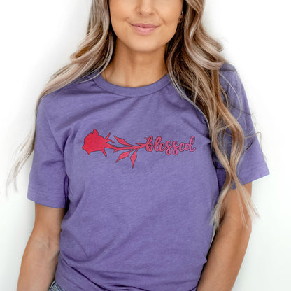 Blessed Rose Tee Shirts For Women - Christian Shirts for Women - Religious Tee Shirts