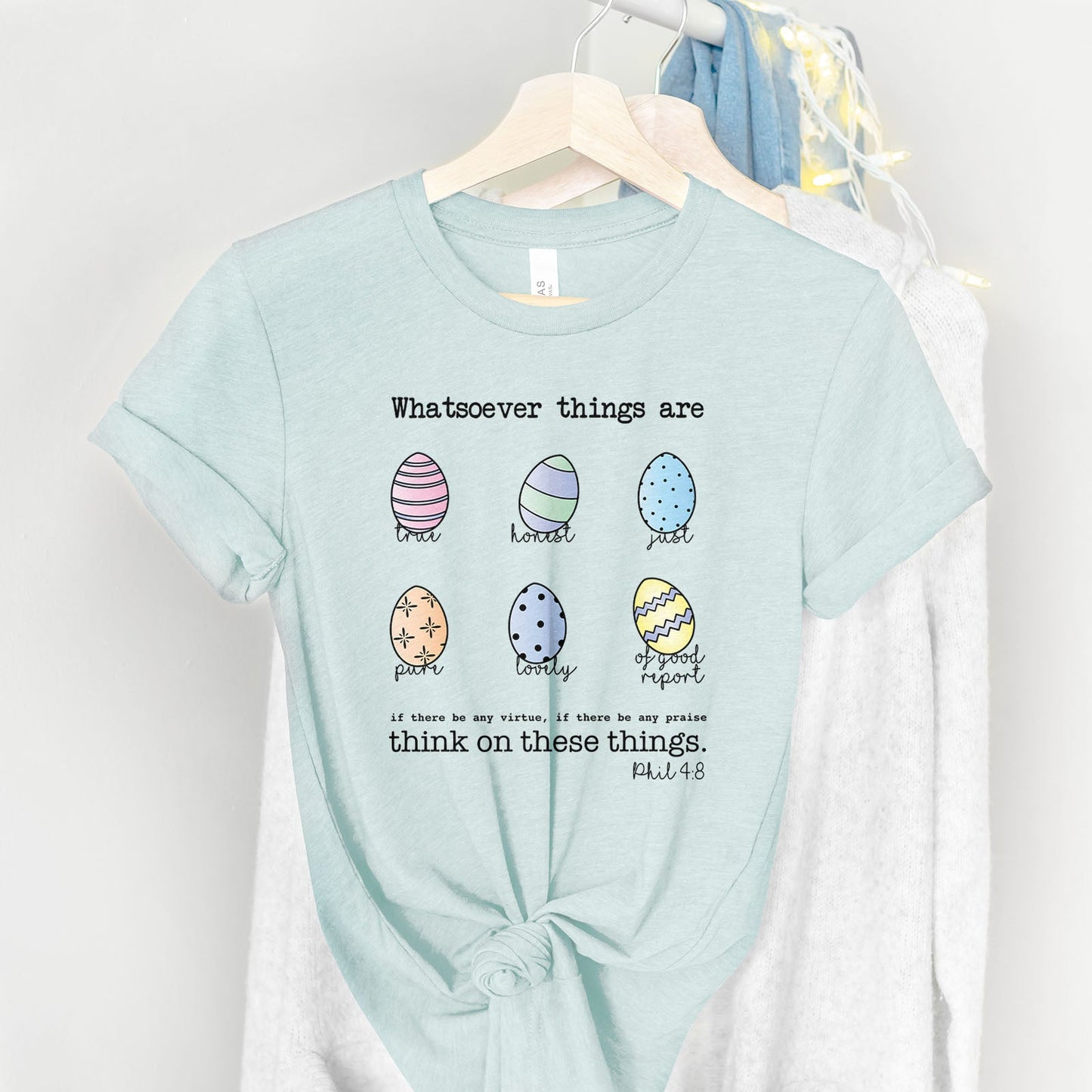 Easter Eggs Bible Verses Tee Shirts For Women - Christian Easter T Shirts