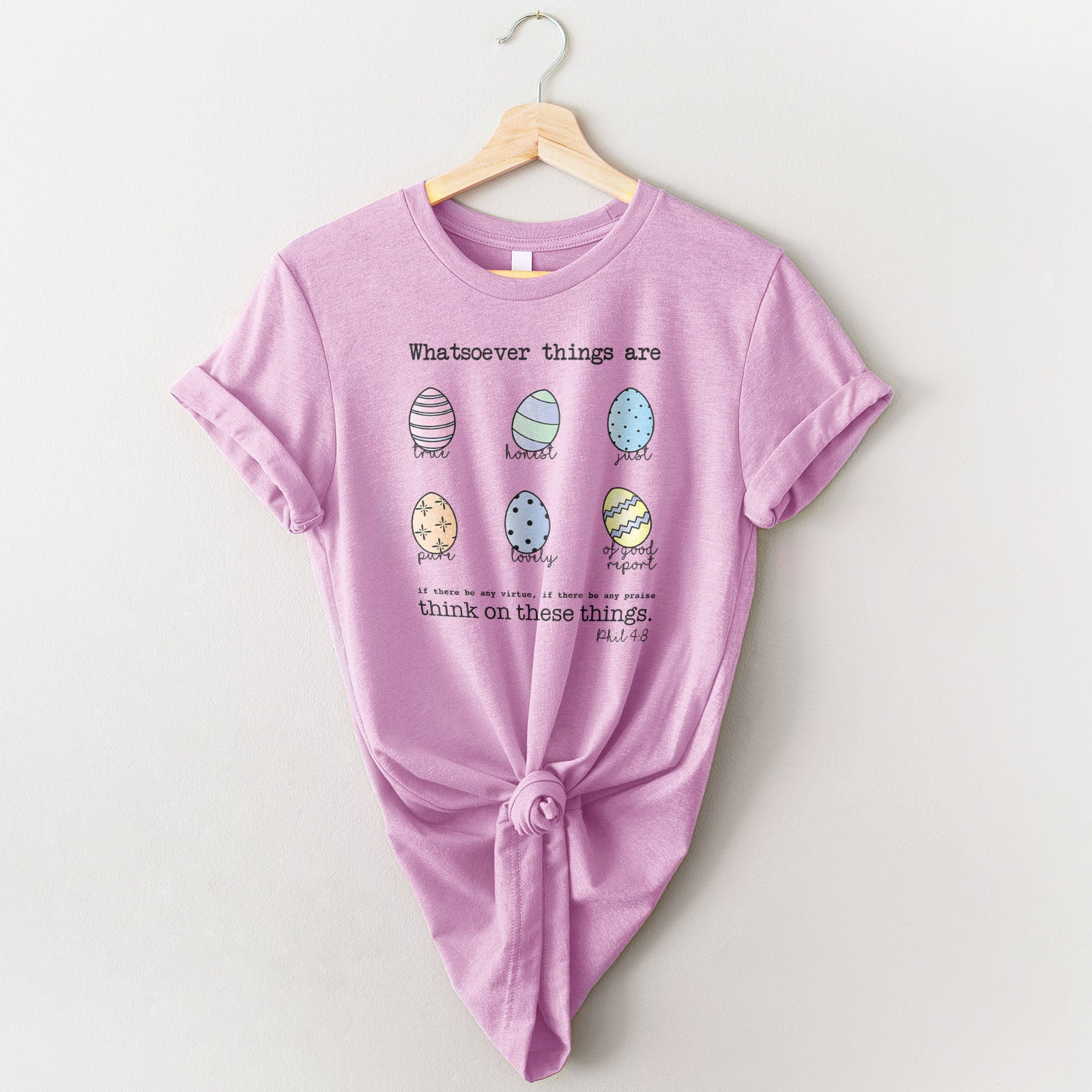 Easter Eggs Bible Verses Tee Shirts For Women - Christian Easter T Shirts