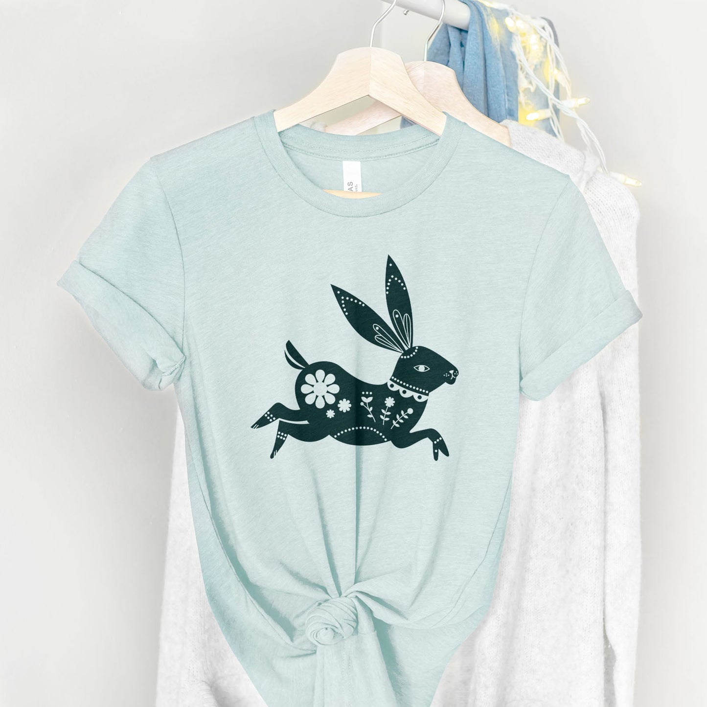 Floral Bunny Tee Shirts For Women - Christian Easter T Shirts