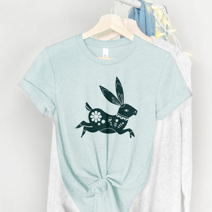 Floral Bunny Tee Shirts For Women - Christian Easter T Shirts