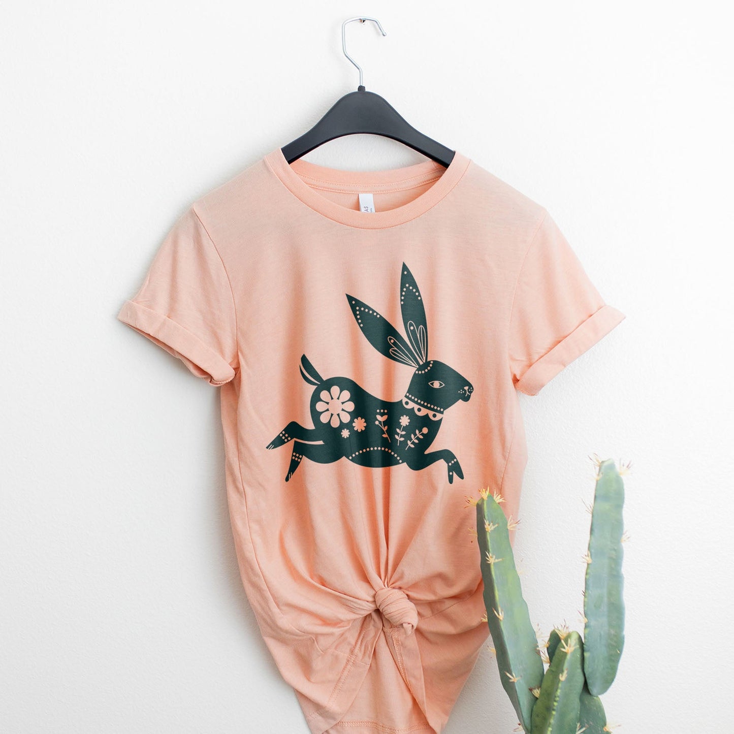 Floral Bunny Tee Shirts For Women - Christian Easter T Shirts