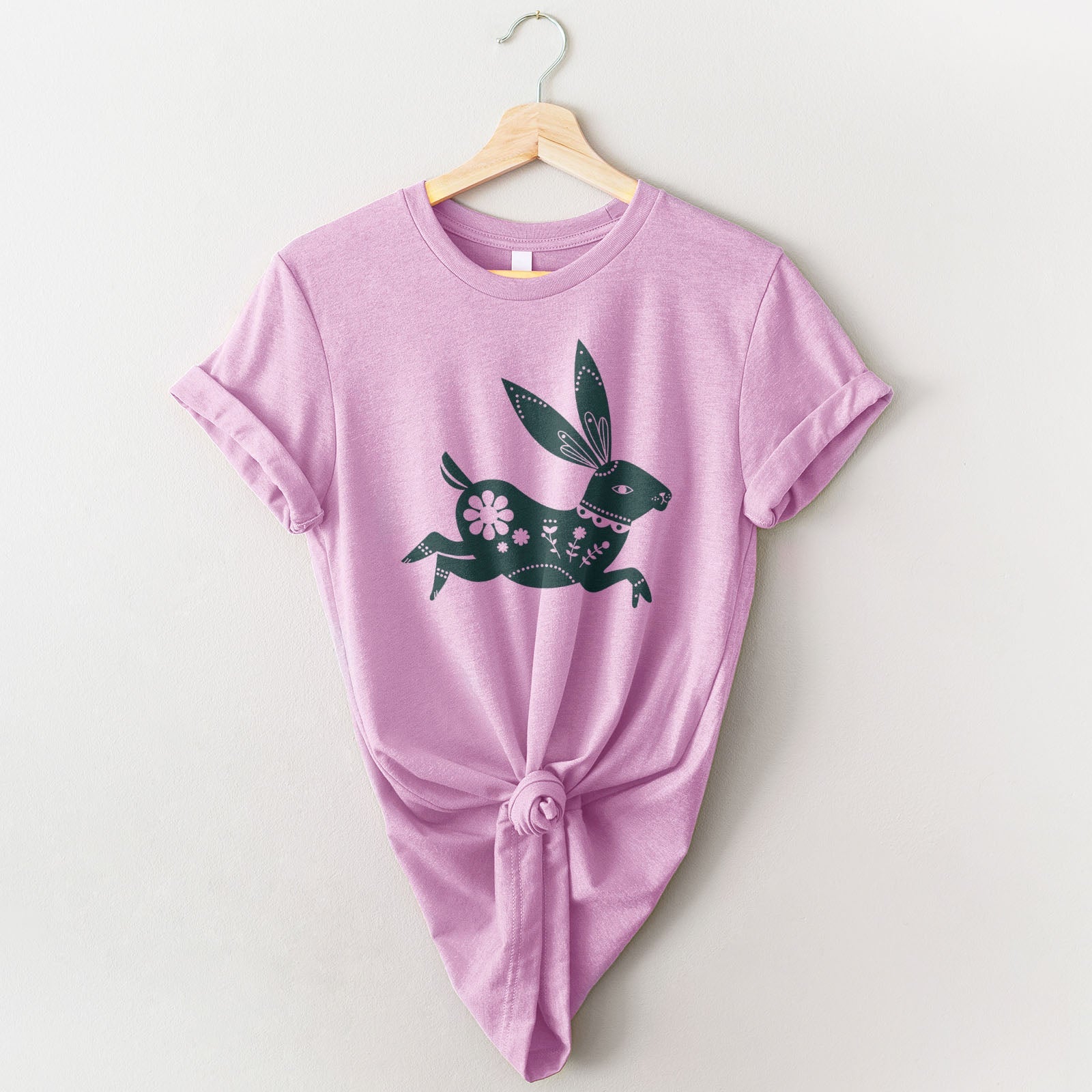 Floral Bunny Tee Shirts For Women - Christian Easter T Shirts