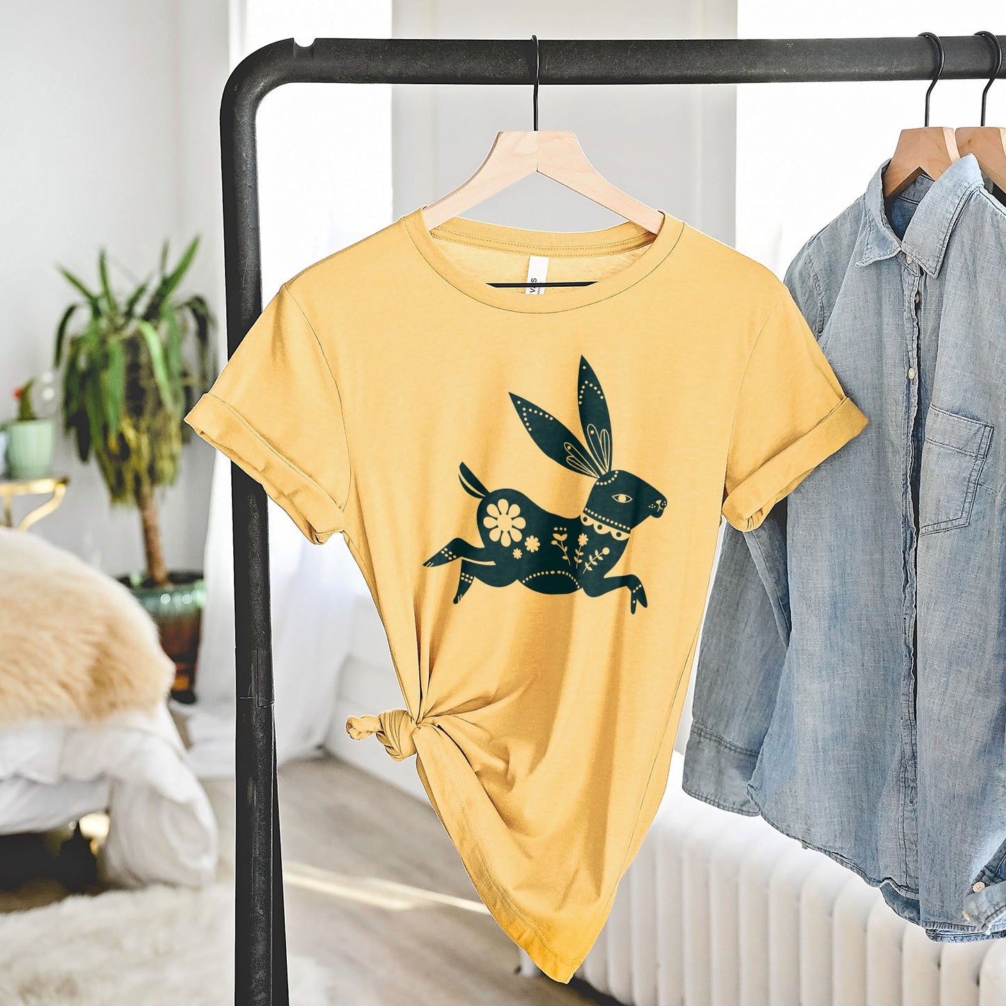 Floral Bunny Tee Shirts For Women - Christian Easter T Shirts