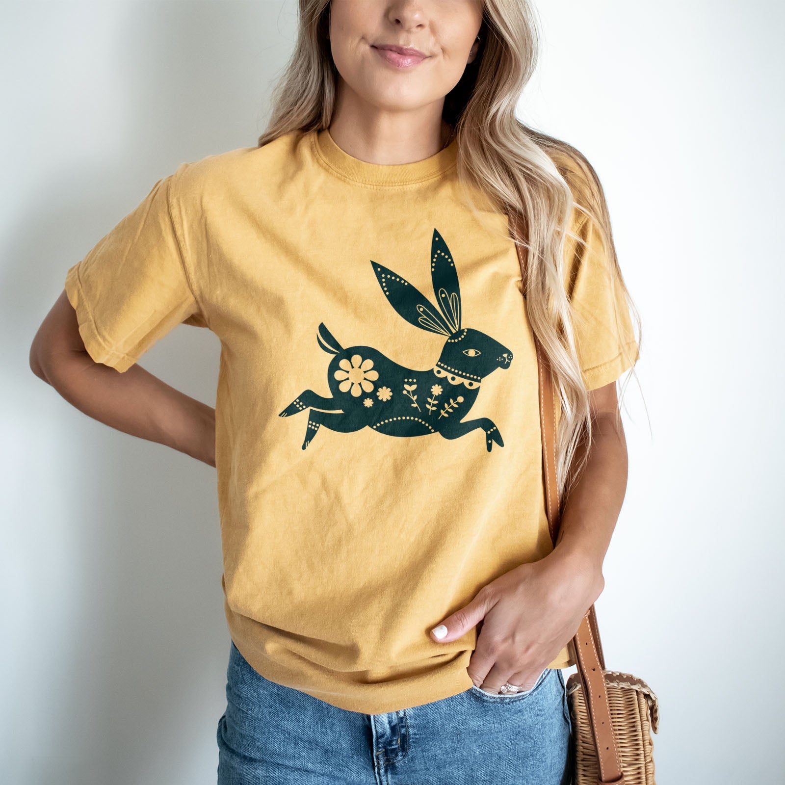 Floral Bunny Tee Shirts For Women - Christian Easter T Shirts
