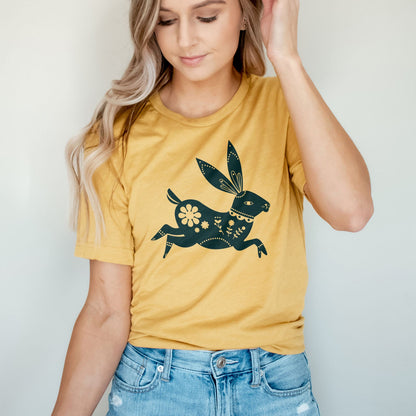 Floral Bunny Tee Shirts For Women - Christian Easter T Shirts