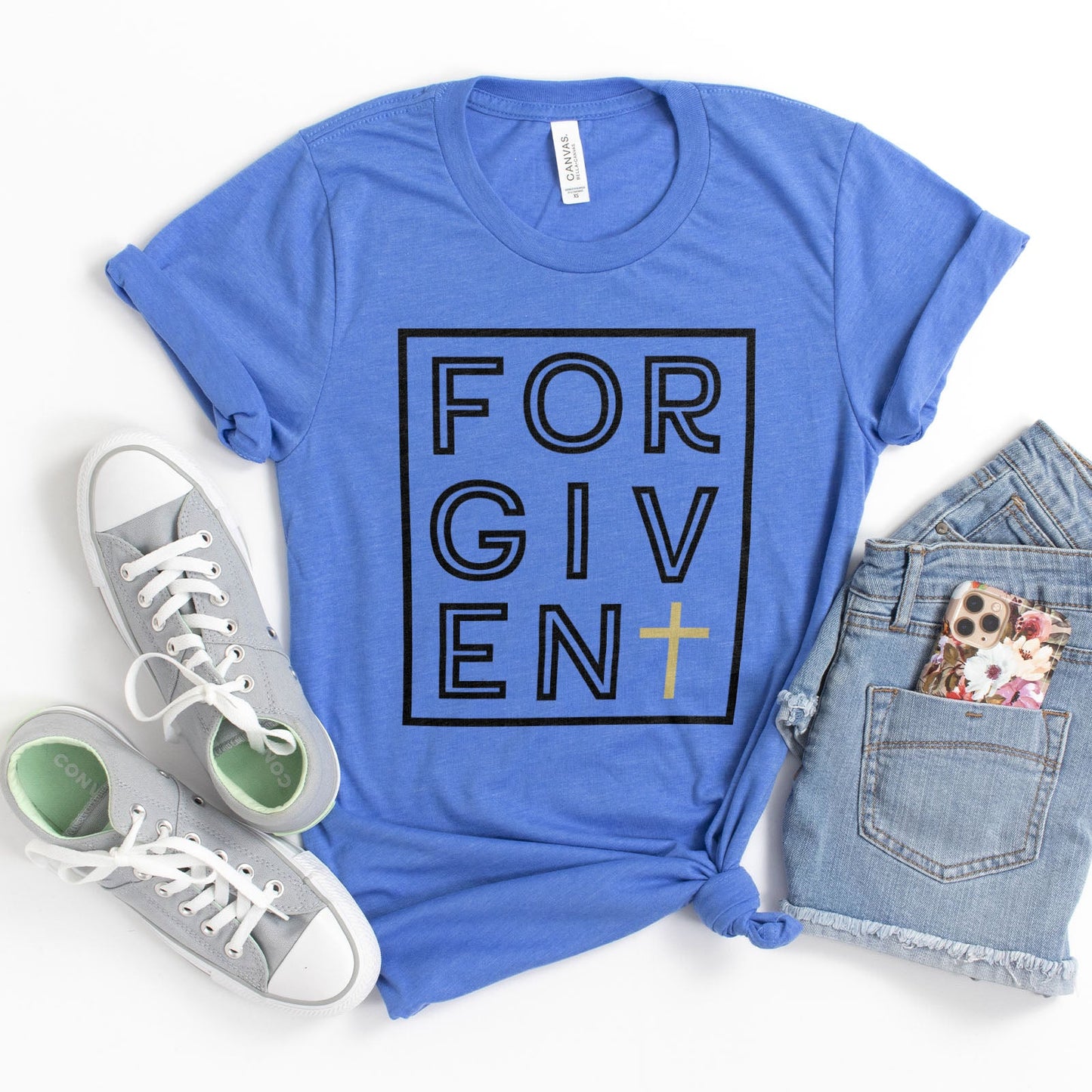 Forgiven Silhouette Tee Shirts For Women - Christian Shirts for Women - Religious Tee Shirts
