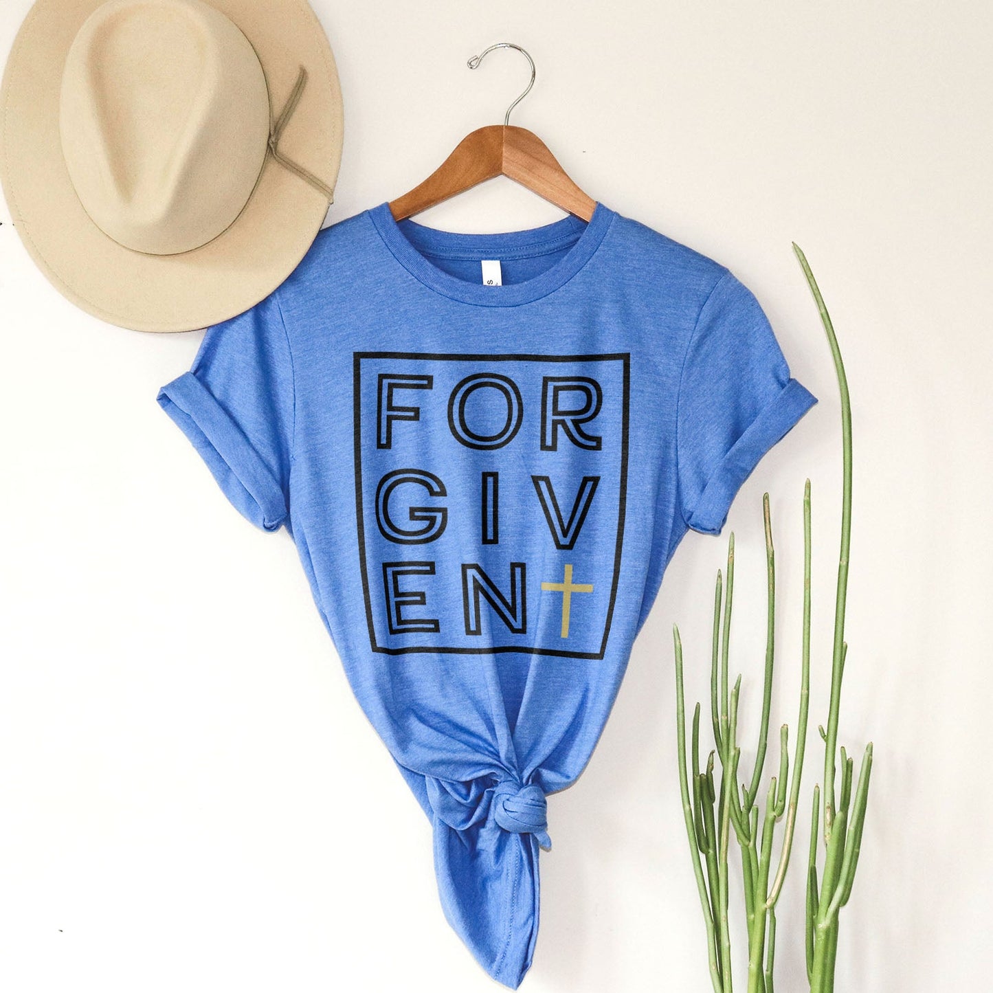 Forgiven Silhouette Tee Shirts For Women - Christian Shirts for Women - Religious Tee Shirts