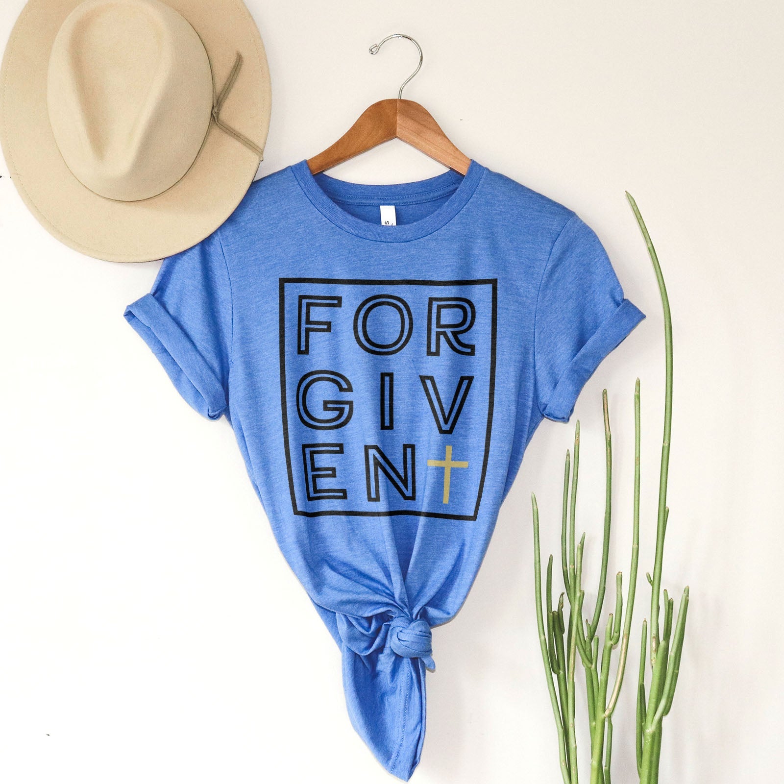Forgiven Silhouette Tee Shirts For Women - Christian Shirts for Women - Religious Tee Shirts