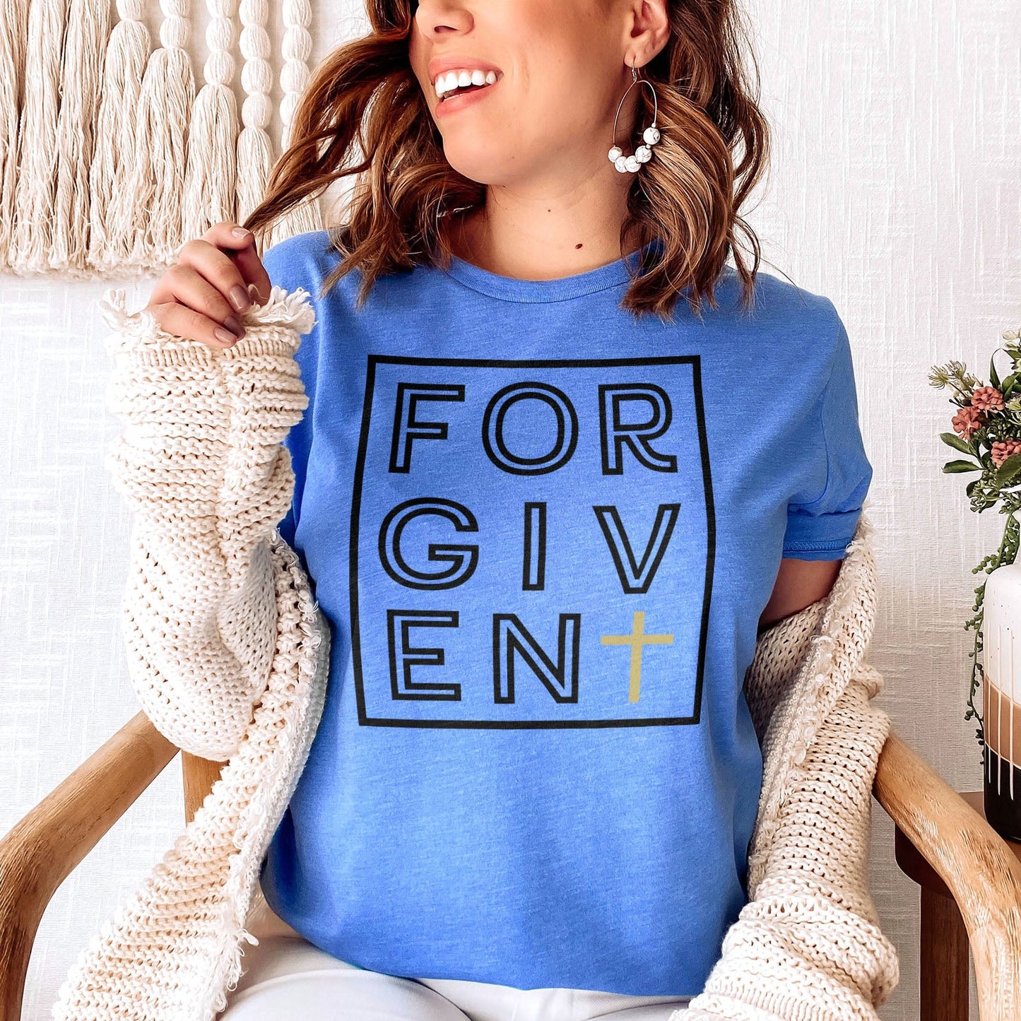 Forgiven Silhouette Tee Shirts For Women - Christian Shirts for Women - Religious Tee Shirts